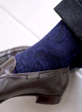 ilregalo 全新经典织锦提花佩斯利花纹 商务袜 长筒袜 il-regalo