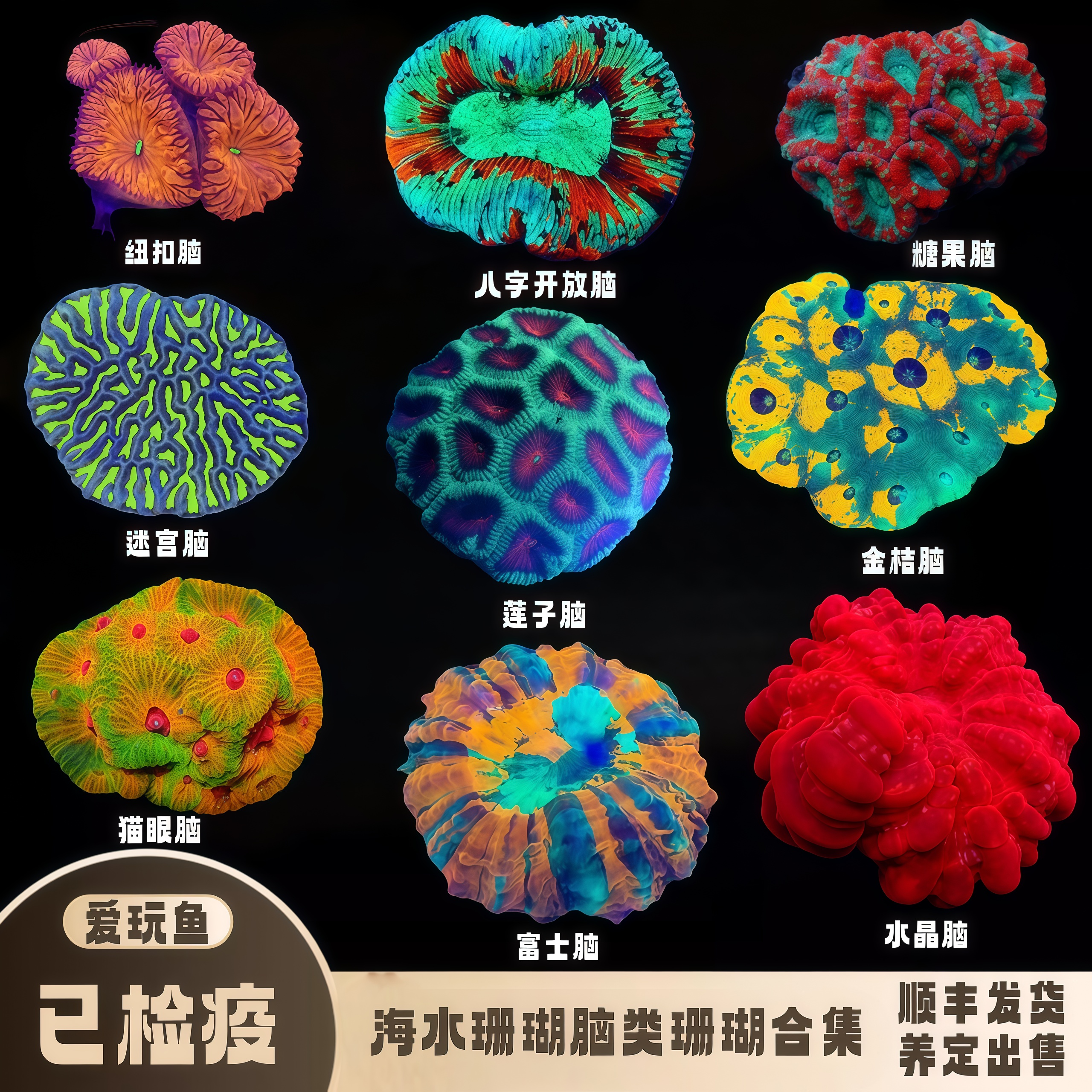 新手易养已检疫八字脑珊瑚活体
