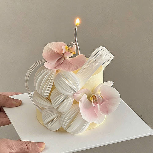 烘焙生日蛋糕装饰糯米纸威化纸立体切圆工具蝴蝶兰仙女生日配件