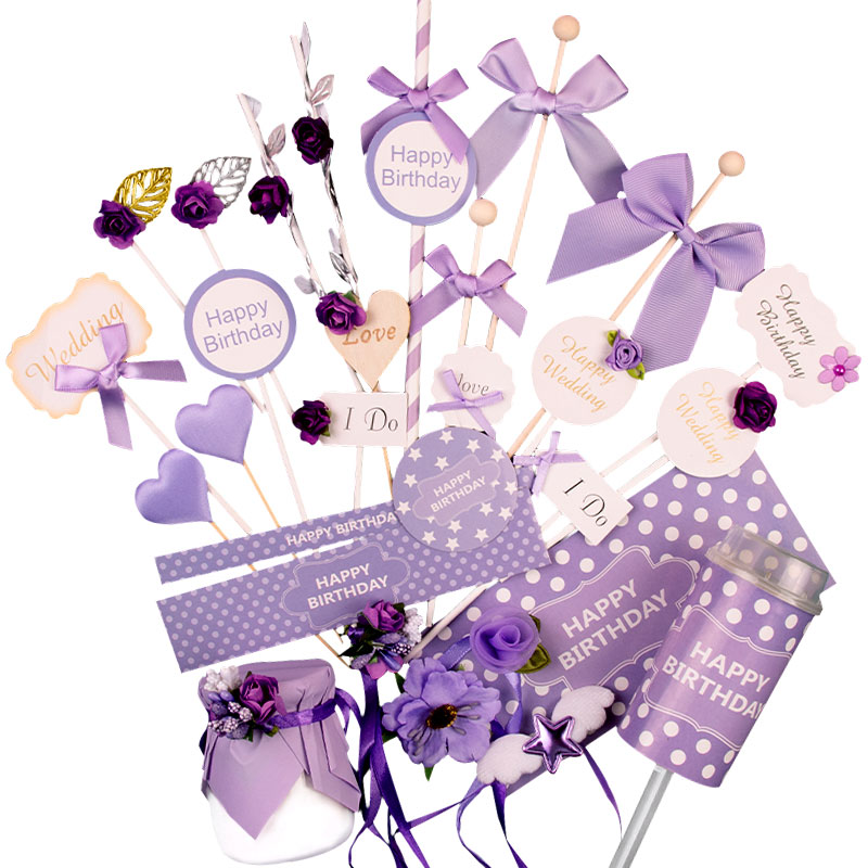 紫色甜品台装饰插件推乐贴