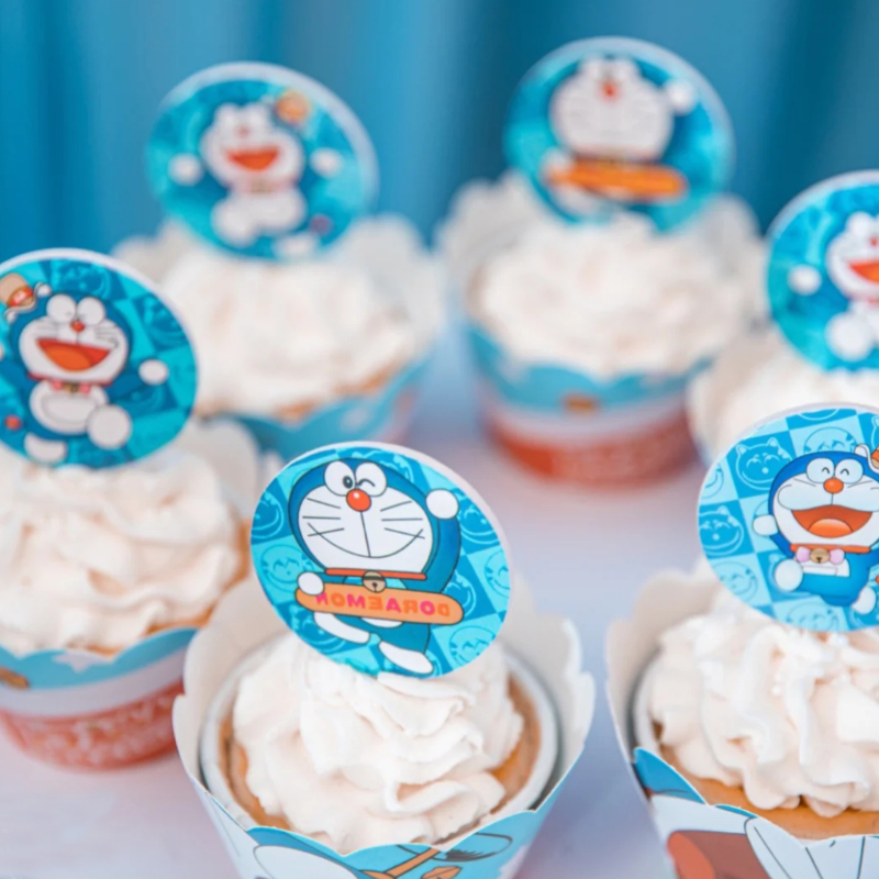 哆啦a梦甜品台装饰围边叮