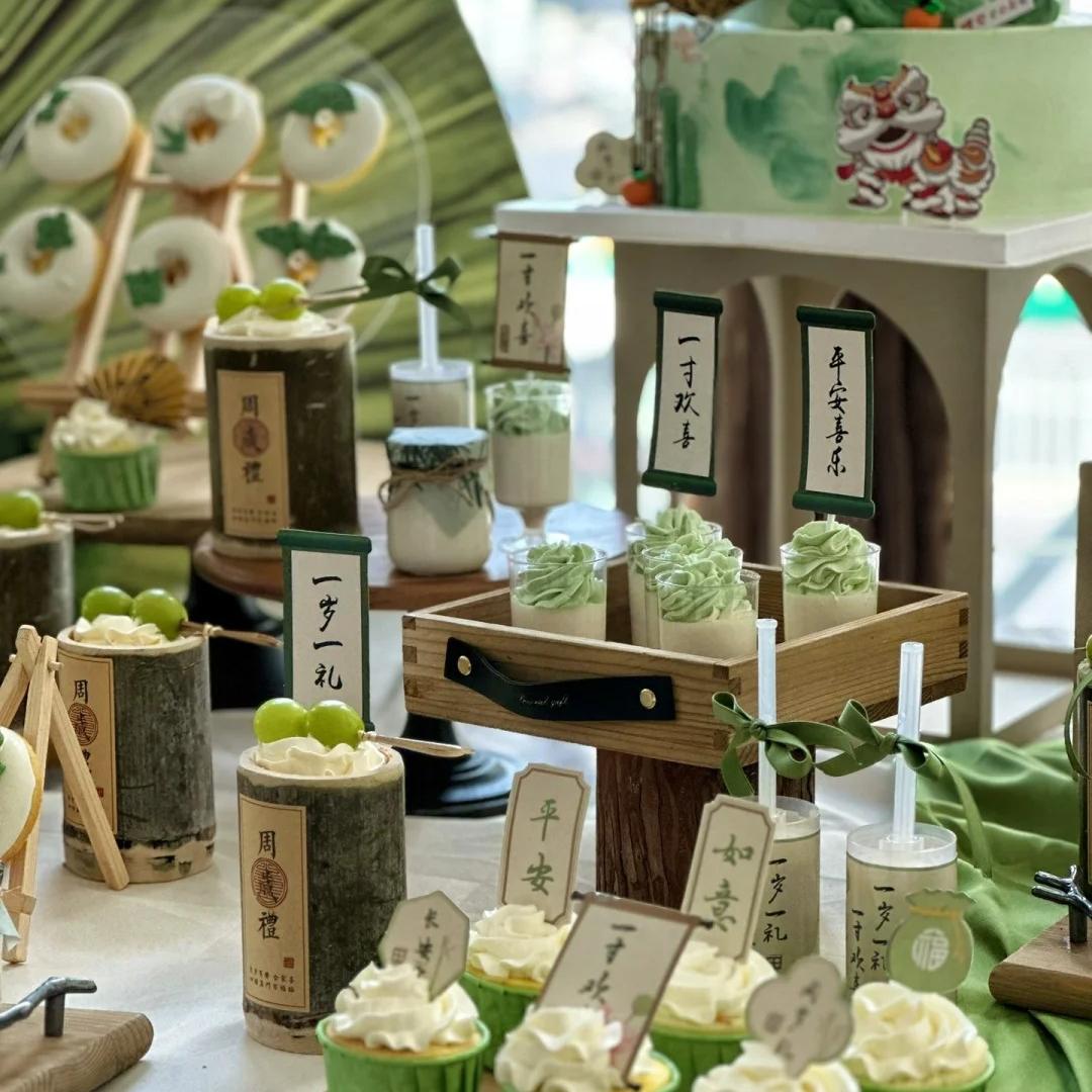 新中式甜品台装饰摆件国风