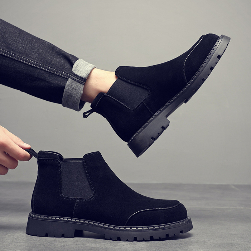 男士英伦反绒皮切尔西靴