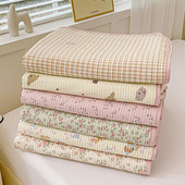 A类水洗棉床盖单件四季 通用榻榻米夹棉加厚亲肤学生床单罩三件套