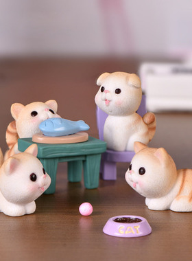 可爱风小猫咪微景观汽车装饰品
