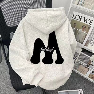 美式高街潮牌重磅纯棉连帽卫衣男