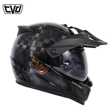 TVD摩托车24K全碳纤维拉力盔骑行头盔男女机车赛车越野盔冬季四季
