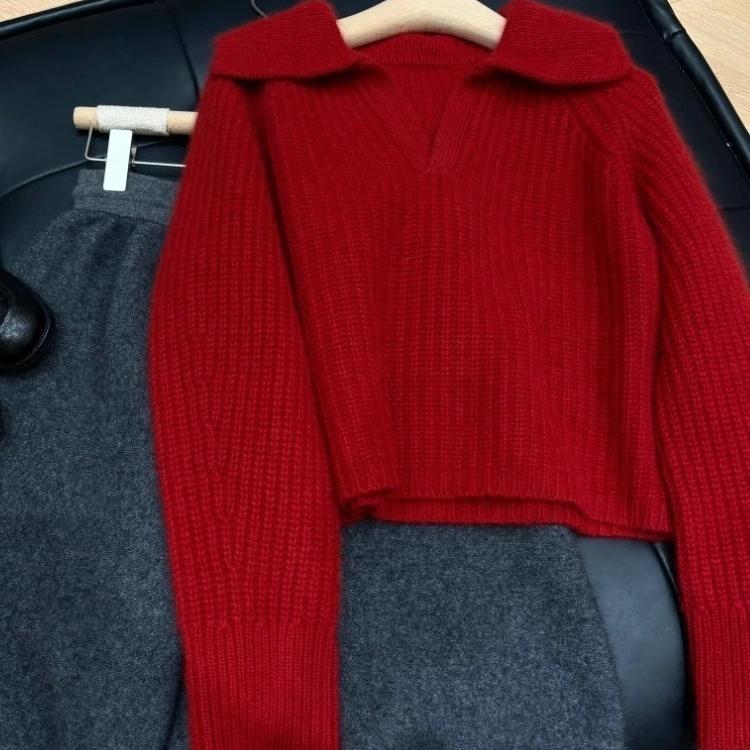 慵懒风针织衫早秋韩系穿搭上衣