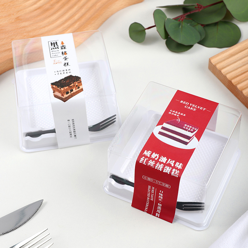 网红红丝绒黑森林切块外卖盒千层