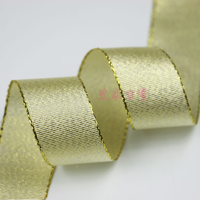 0.6CM-4CM浅金葱带浅金葱带银葱带礼品包装织带圣诞彩带烘焙丝带