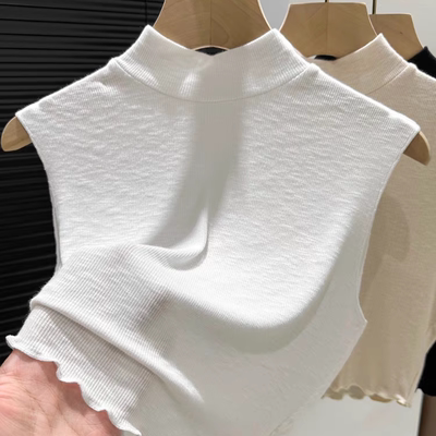 木耳边半高领随身珍珠棉