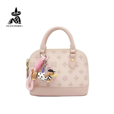 稻草人女包2025上新时尚百搭印花小狗手提单肩斜挎专柜同款贝壳包