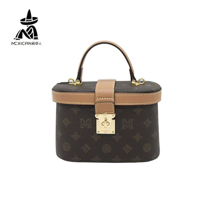 稻草人女包盒子包2025冬季新款轻奢小众手提斜挎包高级感圆筒小包