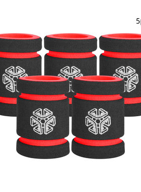 红色短款直径30mm内径22mm弹性加厚防滑防起茧海绵纹身手柄套5pcs