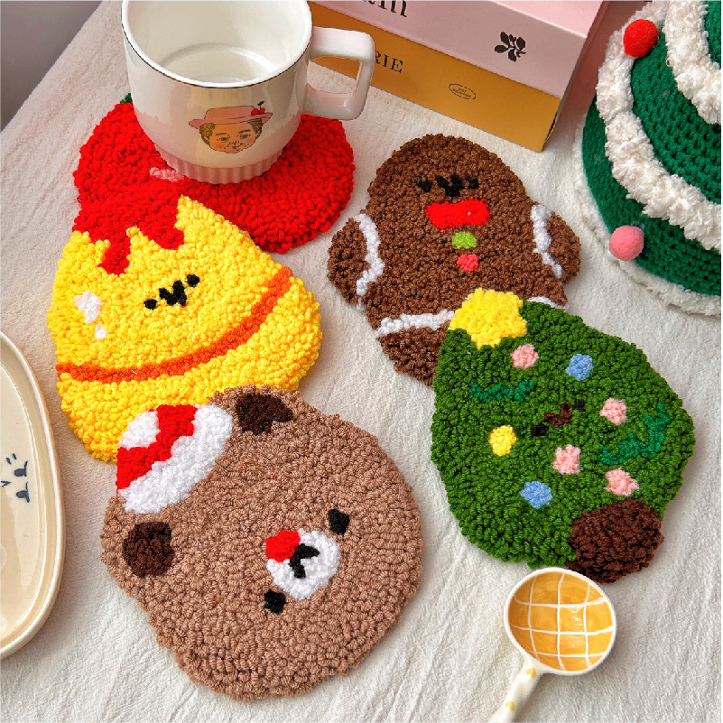 戳戳绣圣诞杯垫diy材料包