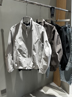 2026春季潮牌男士立领夹克外套宽松休闲百搭时尚简约纯色拼接上衣