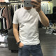 全棉亮色时尚 2025夏季 简约潮 圆领T恤净版 打底修身 新款 男纯色短袖