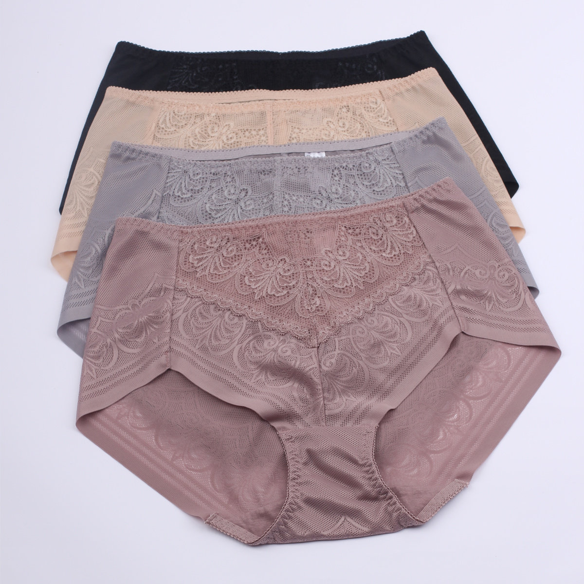 5条包邮 外贸高端无痕中高腰弹力提花女式纯色内裤三角裤,女士内衣/男士内衣/家居服,女三角裤,淘宝优惠券,粉丝福利购,淘宝优惠卷