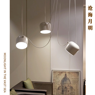 意大利风咖啡厅吧台可移位餐厅酒吧工业风多头造型aim小鼓吊线灯