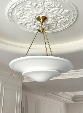 美式vc客厅餐厅法式石膏全铜吊灯设计师复古复古别墅卧室侘寂风灯