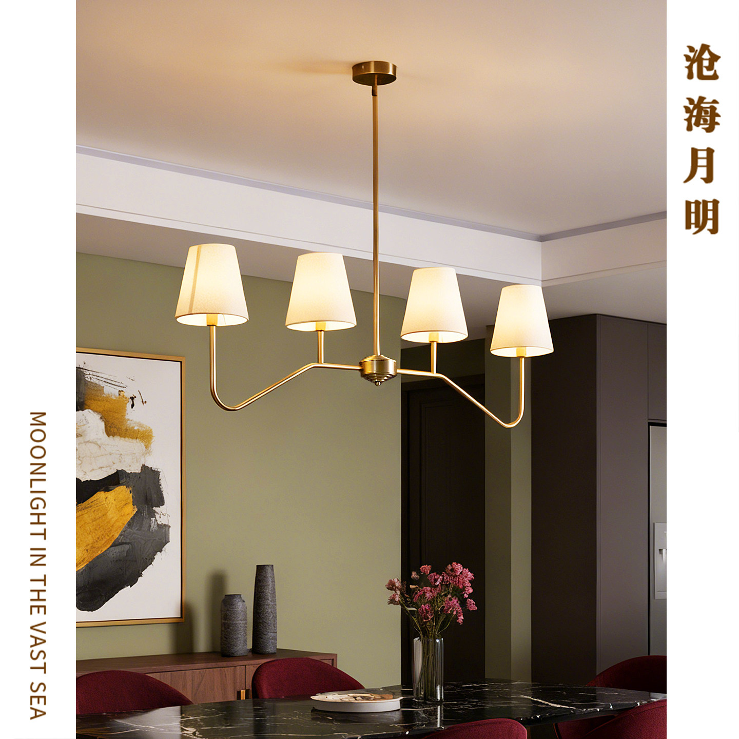 美式中古VC1:1Piaf全铜餐厅吊灯法式中古设计师个性吧台卧室