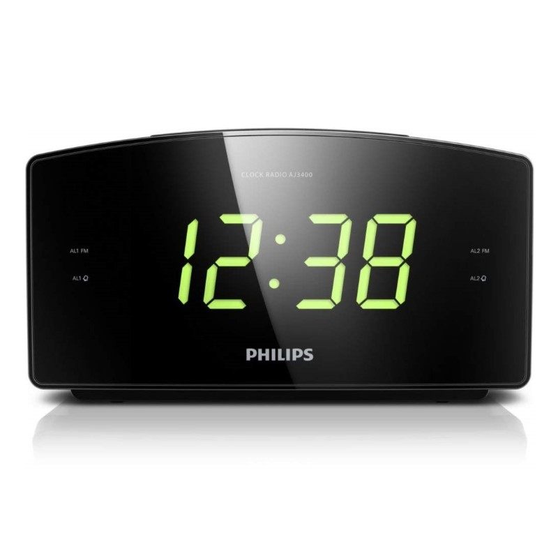 Philips飞利浦TAR3306桌面大屏幕贪睡闹钟床头钟大数字时钟收音机