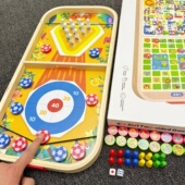 多功能弹弹棋桌面游戏儿童益智玩具保龄球飞行棋亲子互动双人对战