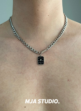 好运铭牌男女情侣项链