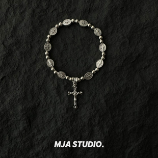 Vintage古著 Silver-plated cross手串