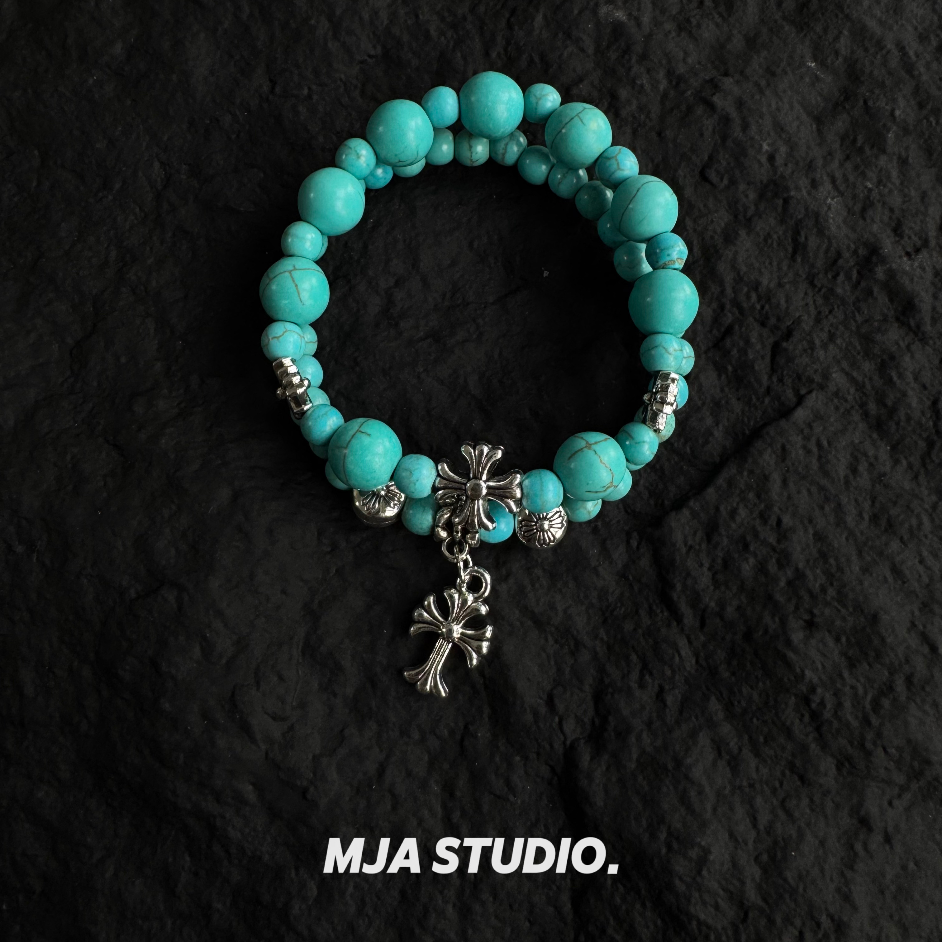 古着TurquoiseCrossHeart手串图片