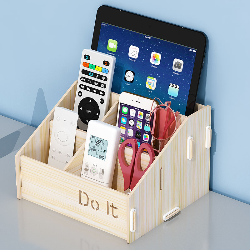 桌面遥控器收纳盒架宿舍神器办公桌笔筒收纳置物架化妆品杂物盒子
