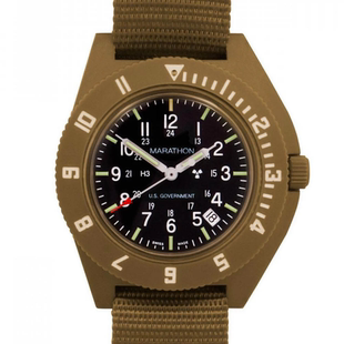 马拉松飞行员领航员带日历石英军表