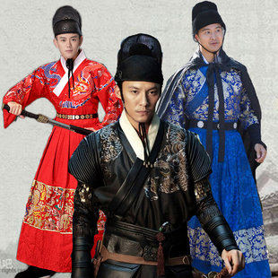 古装男明朝锦衣卫飞鱼服武侠侠客服装绣花侍卫演出服东厂官服戏服