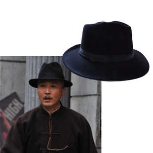 男士礼帽上海滩许文强帽子魔术道具宴会绅士毡帽民国先生老爷帽子