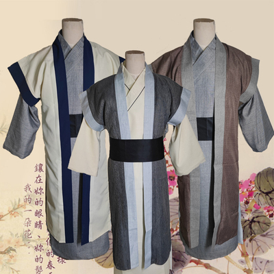直裾汉服棉麻舞台演出古装