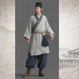 古装汉服唐朝宋朝明朝棉麻复古百姓书生平民少爷路人演出服装戏服