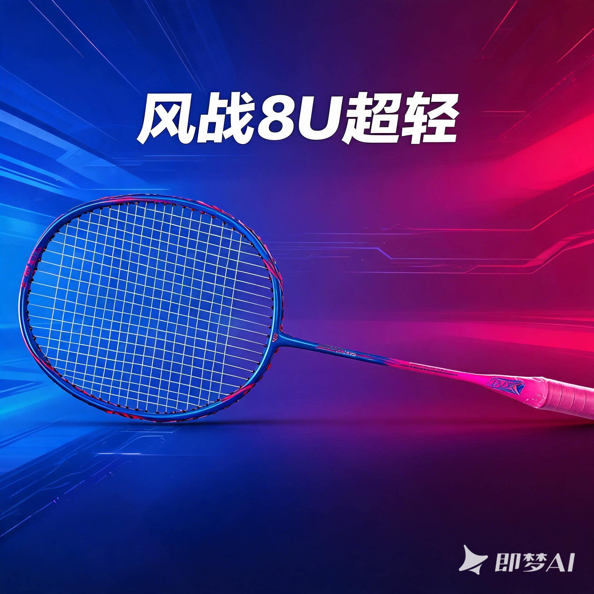嘉羽羽毛球拍全碳素8U超轻耐打一体成型升级减震钉单拍风战系列图片