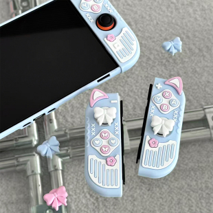 原创任天堂switch2保护套switch oled保护壳NS猫耳硅胶手柄