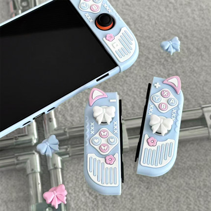 原创任天堂switch2保护套switch oled保护壳NS猫耳硅胶手柄