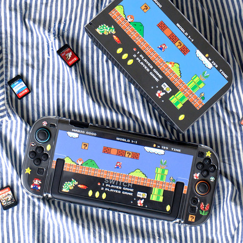 原创任天堂switch2保护套马里奥switch2代保护壳NS2硬壳手柄透明