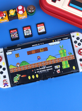 原创任天堂switcholed保护壳马里奥收纳包透明硬NS保护套Switch2