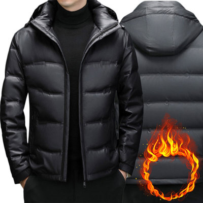 2025超火男款羽绒服男士2026高质量欧韩货高端皮衣独特超好看外套