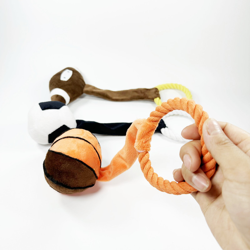 狗狗互动拔河玩具带绳耐咬毛绒球解闷神器拉布拉多泰迪柯基逗狗球