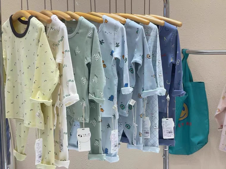 天童小野秋冬新款儿童家居服套装男女童纯棉秋衣秋裤宝宝棉毛衫