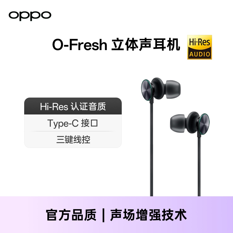 O-Fresh立体声有线耳机HiFi线控入耳式Type-C/3.5mm 