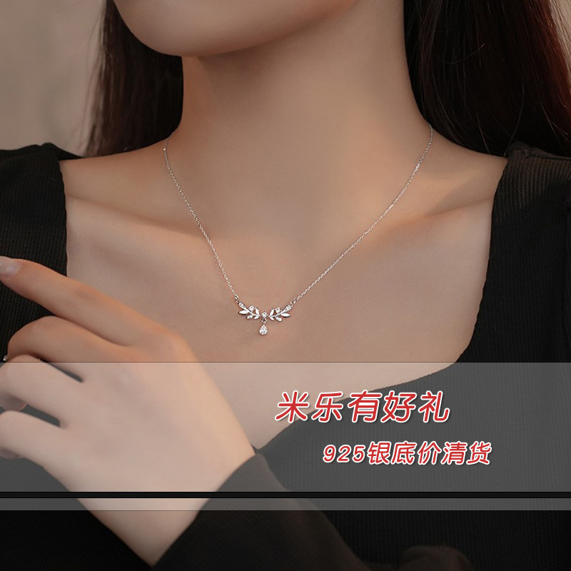 小众设计感百搭925银项链图片
