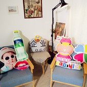 来图定制公司吉祥物品牌LOGO抱枕订做异形卡通照片抱枕活动伴手礼