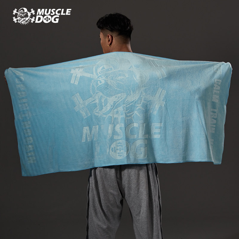 MUSCLEDOG EMBROIDERED COTTON SPORTS RUNNING FITNESS SWEAT ABSORBENT TOWEL BATH TOWEL