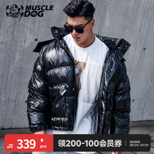 肌肉棉服男冬季潮流运动休闲短款