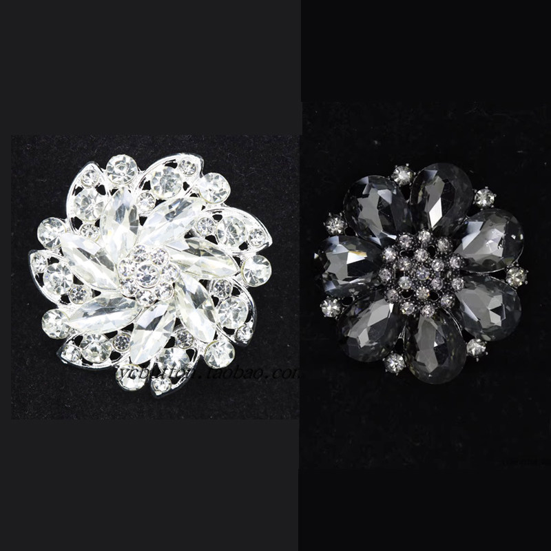 貂皮大衣上的大扣皮草袖扣子纽扣貂绒高档水钻袖口装饰裘皮装饰品